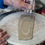 Daniel Boyle at work in his pottery 2019